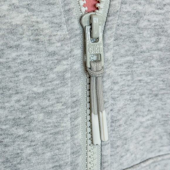 Athleta Girl, All Day Full Zip Sweatshirt, Quartz Heather Grey, Girls Size XL/14 - Picture 3 of 10